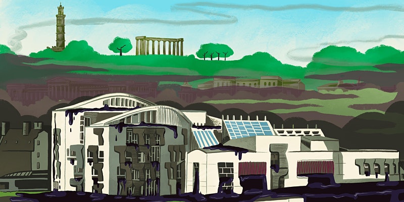 graphic of Scottish parliament building