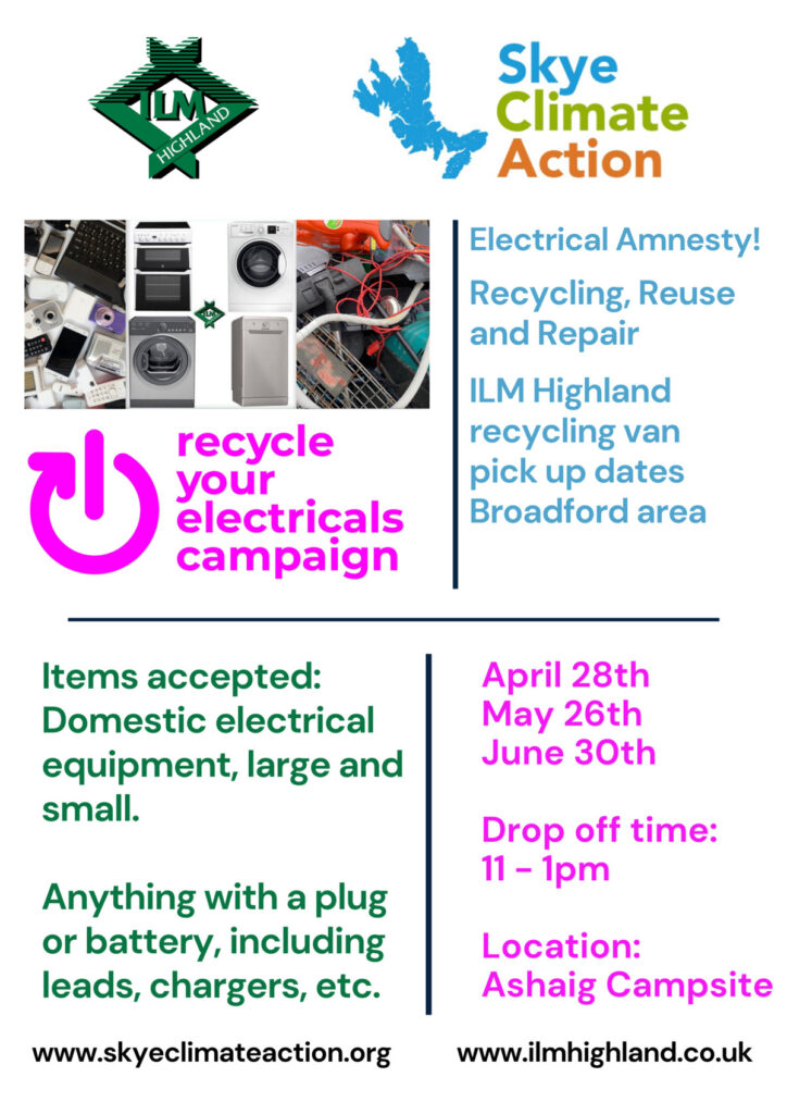 poster showing dates and times of domestic electrical collection