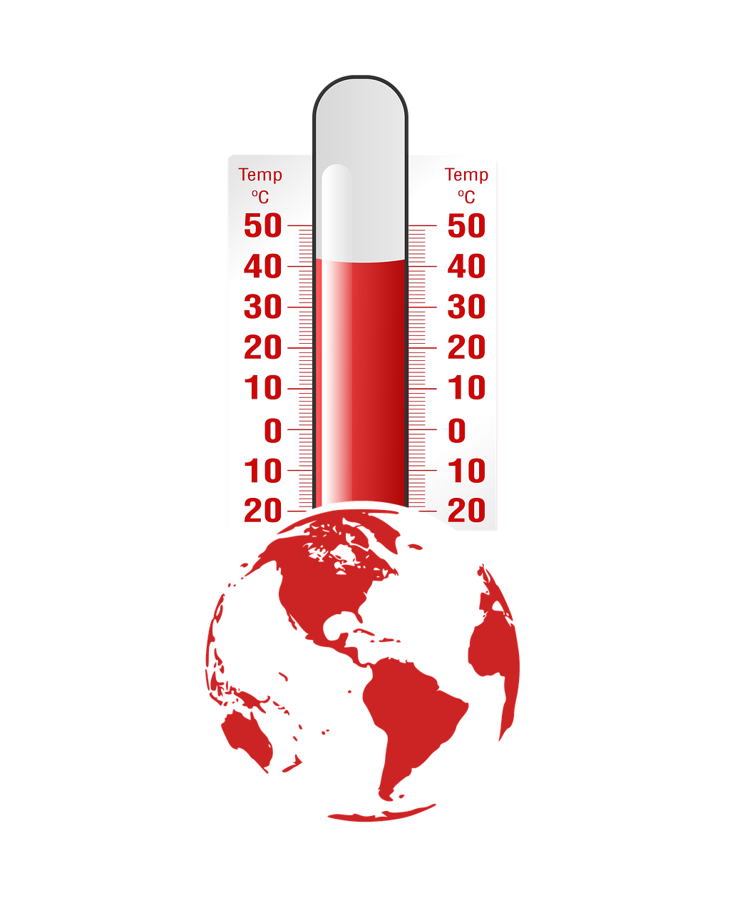 graphic of planet and thermometer