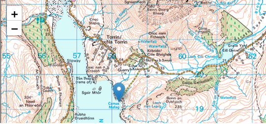 OS map showing location of Camas Malag
