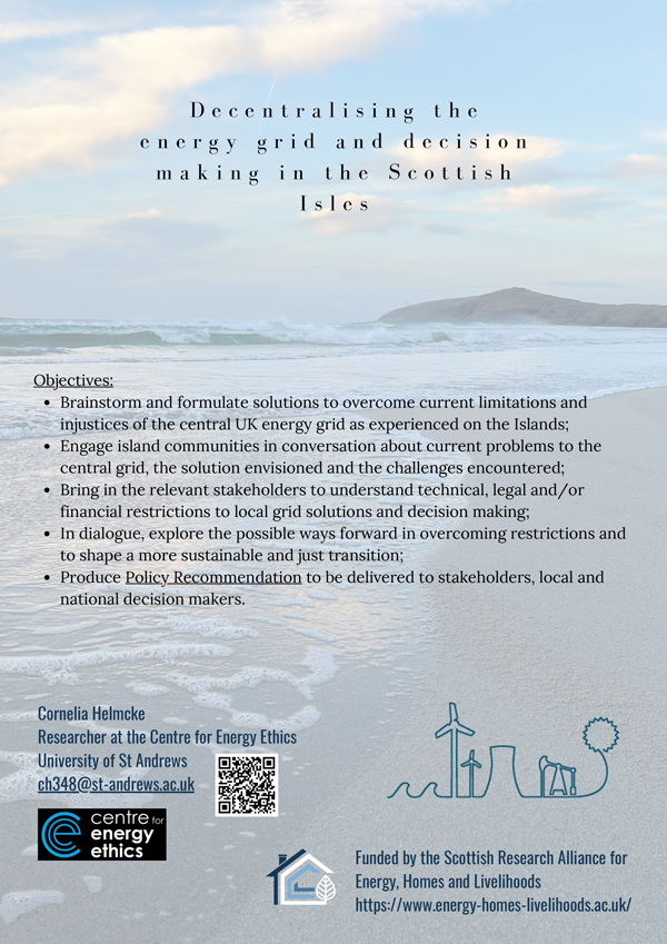 beach and distant water with poster text