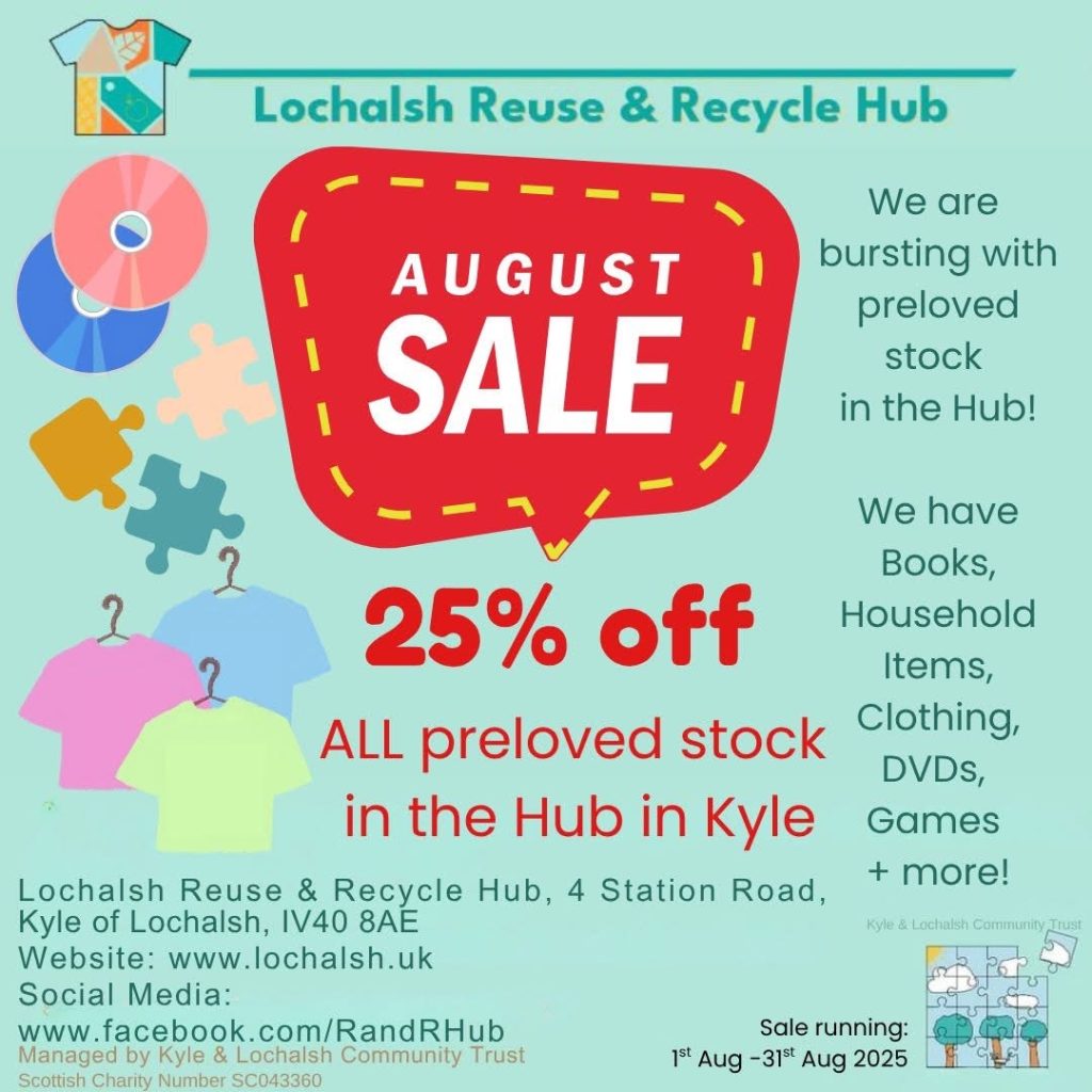 Graphic of colourful clothes and games with text