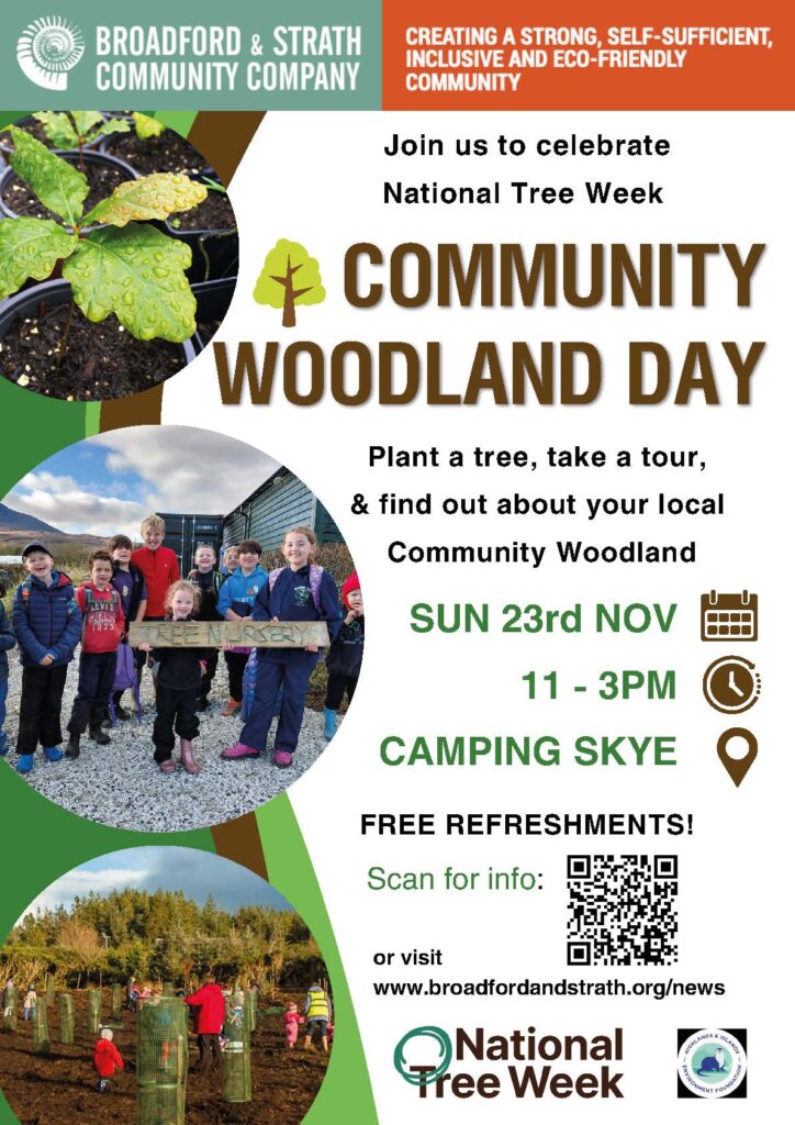 Poster with information about the woodland day